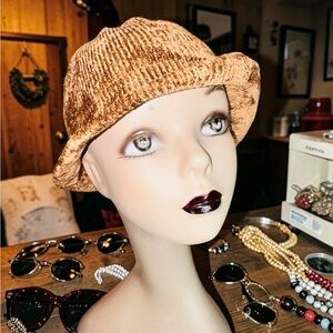 Isotoner Brown Rolled Edge Bucket/Bowler Hat Classic Unisex EUC